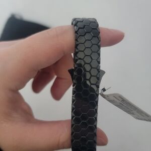 NWT BLACKJACK black hexagon link bracelet